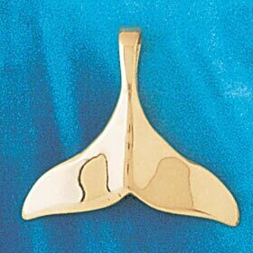 Dazzlers Jewelry Whale Tail Pendant Necklace Charm Bracelet in Yellow, White or Rose Gold 854, MPN:…