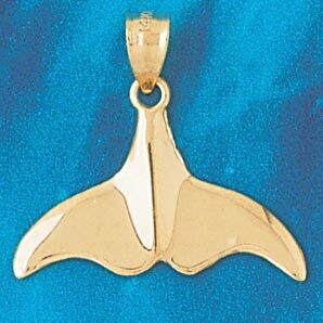 Dazzlers Jewelry Whale Tail Pendant Necklace Charm Bracelet in Yellow, White or Rose Gold 853, MPN:…