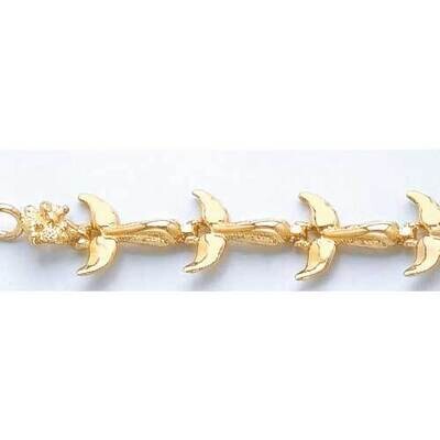 Whale Tail Bracelet 14k Gold FB1603-8, MPN: FB1603-8, 637218109456