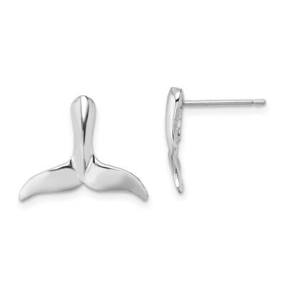 Whale Tail Post Earrings 14k White Gold TE819W, MPN: TE819W, 883957983585