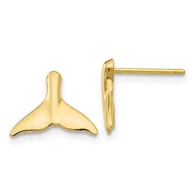 Whale Tail Post Earrings 10k Gold 10TC593, MPN: 10TC593, 191101565885