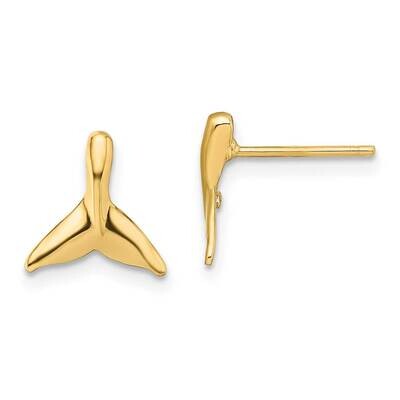 Mini Whale Tail Post Earrings 14k Gold TE838, MPN: TE838, 883957148243