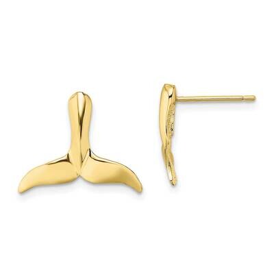2-D Whale Tail Post Earrings 10k Gold 10TE819, MPN: 10TE819, 191101565625