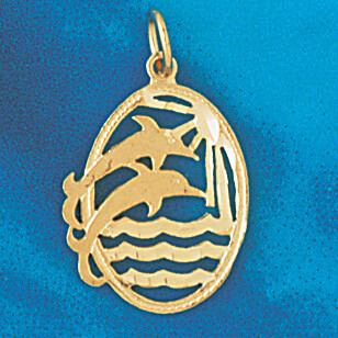 Dazzlers Jewelry Dolphin Pendant Necklace Charm Bracelet in Yellow, White or Rose Gold 503, MPN: DZ…