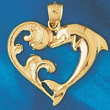 Dazzlers Jewelry Dolphin Pendant Necklace Charm Bracelet in Yellow, White or Rose Gold 502, MPN: DZ…