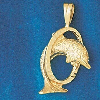 Dazzlers Jewelry Dolphin Pendant Necklace Charm Bracelet in Yellow, White or Rose Gold 493, MPN: DZ…