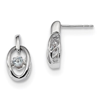 Aquamarine Birthstone Vibrant Earrings Sterling Silver Rhodium QBE32MAR, MPN: QBE32MAR, 191101319501