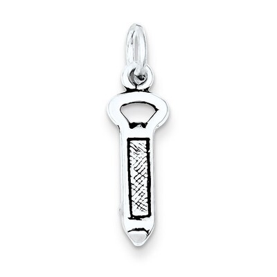 Sterling Silver Antiqued Bottle Opener Charm QC7736