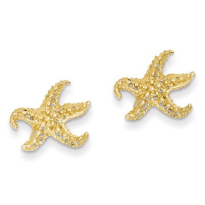 Starfish Earrings 14k Gold E909, MPN: E909, 637218013654