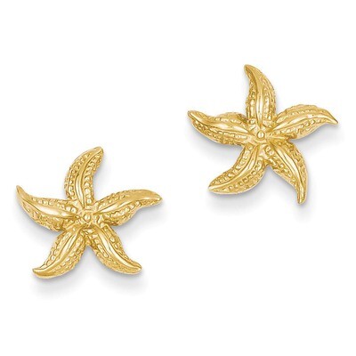Starfish Earrings 14k Gold E908, MPN: E908, 637218036455
