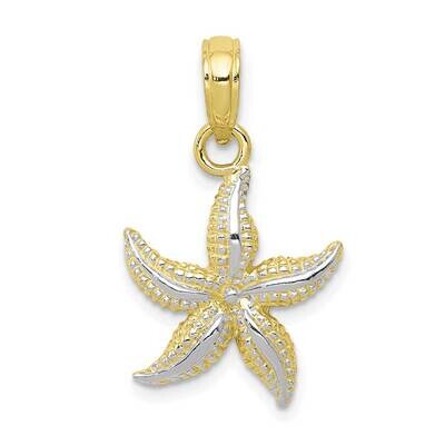 Starfish Charm 10k Gold &amp; Rhodium 10K2953, MPN: 10K2953, 63721818682