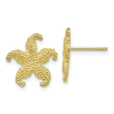 Starfish Post Earrings 10k Gold 10TC586, MPN: 10TC586, 191101567254