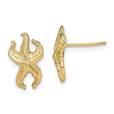 Starfish Post Earrings 14k Gold TE781, MPN: TE781, 637218038169
