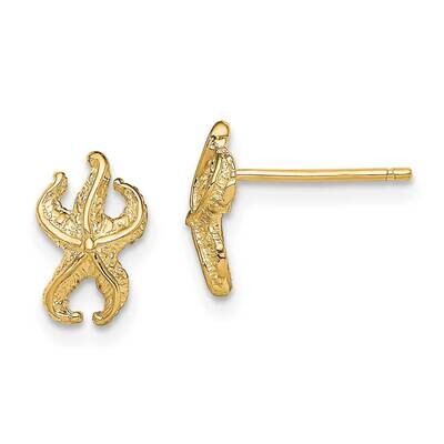 Starfish Post Earrings 14k Gold TE780, MPN: TE780, 637218038152