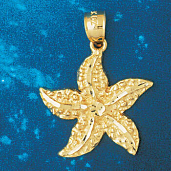 Dazzlers Jewelry Starfish Pendant Necklace Charm Bracelet in Yellow, White or Rose Gold 125, MPN: D…