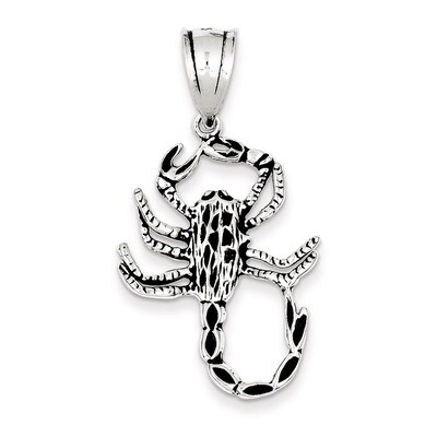 Scorpion Charm Antiqued Sterling Silver QC7680, MPN: QC7680, 883957501246