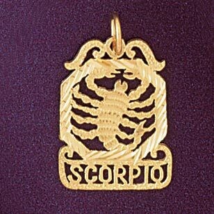 Dazzlers Jewelry Scorpio Scorpion Zodiac Pendant Necklace Charm Bracelet in Yellow, White or Rose G…