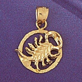 Dazzlers Jewelry Scorpio Scorpion Zodiac Pendant Necklace Charm Bracelet in Yellow, White or Rose G…
