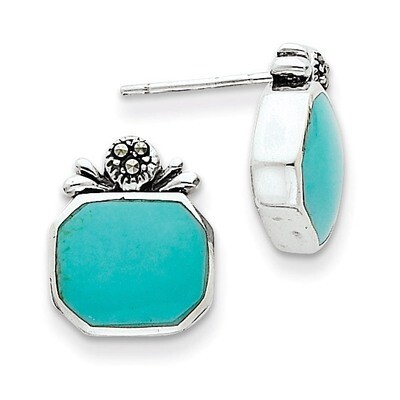 Turquoise Earrings Sterling Silver QE2625, MPN: QE2625, 883957924113