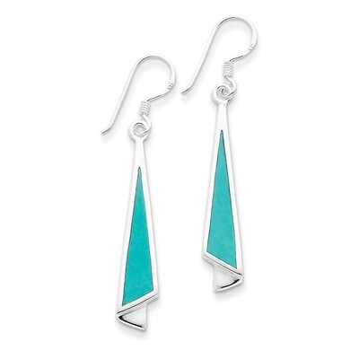 Dangling Turquoise Earrings Sterling Silver QE2629, MPN: QE2629, 883957924151