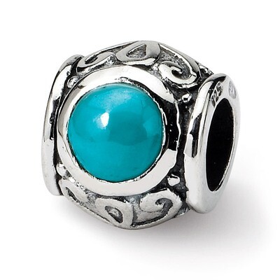 Turquoise Bead - Sterling Silver QRS415, MPN: QRS415, 883957723402