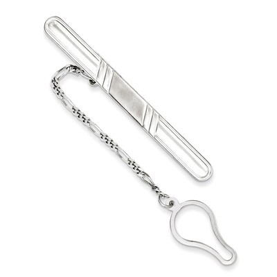 Tie Clip Sterling Silver Rhodium-plated QQ525, MPN: QQ525, 191101192340