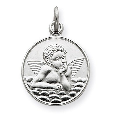 Plain Back Angel Medal Sterling Silver QC3633, MPN: QC3633, 883957279312