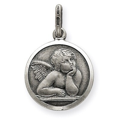 Raphael Angel Charm Antiqued Sterling Silver QC3634, MPN: QC3634, 883957278919