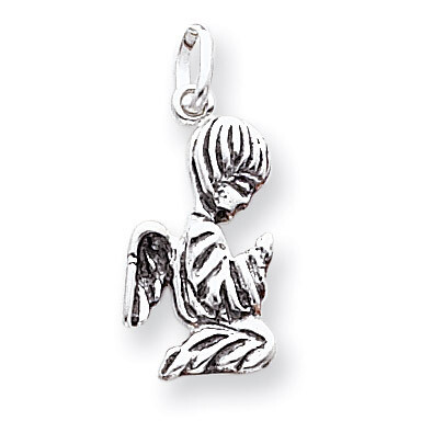 Antiqued Angel Charm Sterling Silver QC3780