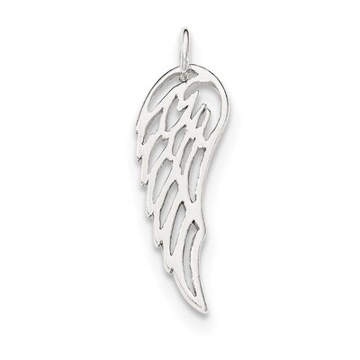Angel Wing Charm Sterling Silver Polished QC8419, MPN: QC8419, 886774762814