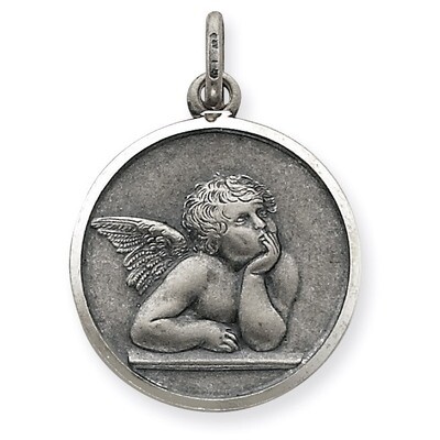 Raphael Angel Charm Antiqued Sterling Silver QC3637, MPN: QC3637, 883957279138