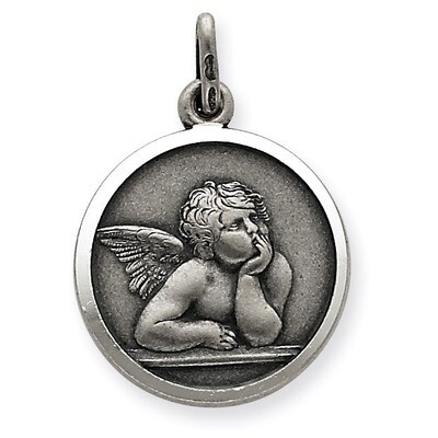 Raphael Angel Charm Antiqued Sterling Silver QC3636, MPN: QC3636, 883957279053