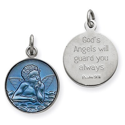 Blue Epoxy Angel Charm Sterling Silver QC3640, MPN: QC3640, 886774108667