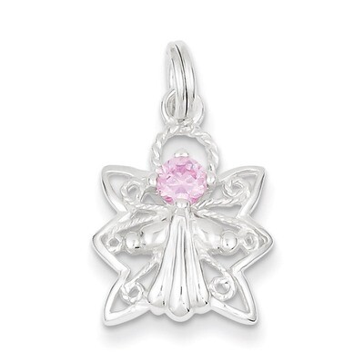 Pink Diamond Angel Charm Sterling Silver QC4827, MPN: QC4827, 723252449693