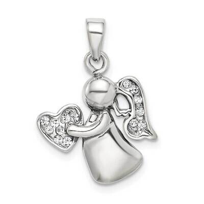 CZ Diamond Angel Charm Sterling Silver Antiqued QC9438, MPN: QC9438, 886774003351