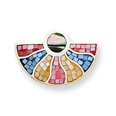 Multicolored Mother of Pearl Slide Sterling Silver QP501