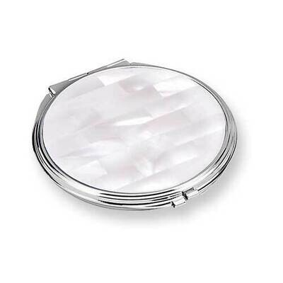 White Mother Of Pearl Round Compact Mirror GP8997, MPN: GP8997,