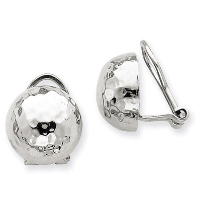 12mm Hammered Non-pierced Earrings 14k White Gold H894, MPN: H894, 658226125702
