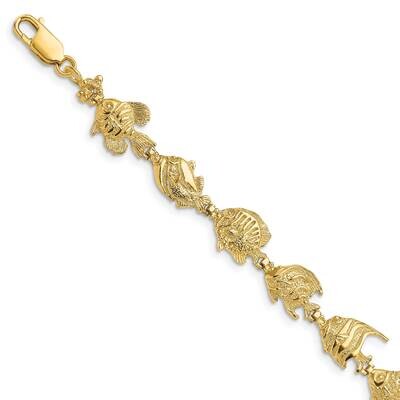 Fish Bracelet 14k Gold FB1645-7.5, MPN: FB1645-7.5, 191101009983