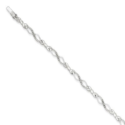 Bracelet Sterling Silver with Diamonds QDX102, MPN: QDX102, 813455011152
