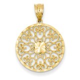 Fancy Filigree &amp; Diamond Cut Charm 14k Gold D3348, MPN: D3348, 883957430621