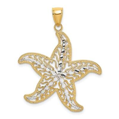 Starfish Filigree Charm 14k Gold Rhodium K9405, MPN: K9405, 637218135219