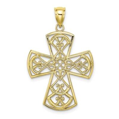 Filigree Cross Charm 10k Gold 10K8328, MPN: 10K8328, 63721816282