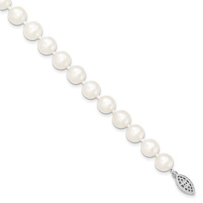 9-10mm White Cultured Pearl Bracelet Sterling Silver QH4729-7.25, MPN: QH4729-7.25, 883957567716