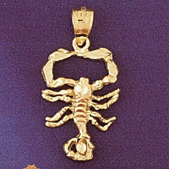 Dazzlers Jewelry Scorpio Scorpion Zodiac Pendant Necklace Charm Bracelet in Yellow, White or Rose G…