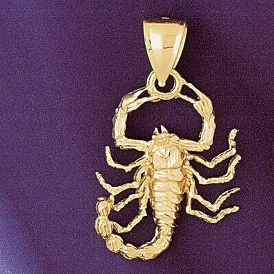 Dazzlers Jewelry Scorpio Scorpion Zodiac Pendant Necklace Charm Bracelet in Yellow, White or Rose G…