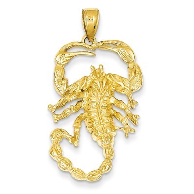 Open-Backed Scorpion Pendant 14k Gold Solid Polished C2384, MPN: C2384, 637218011636