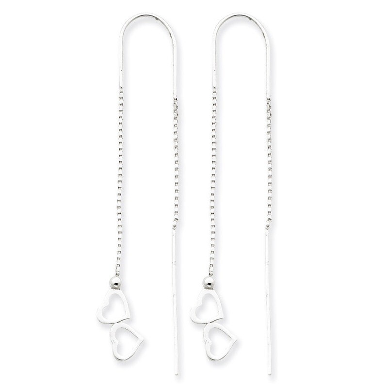 Heart Threader Earrings Sterling Silver QE3900, MPN: QE3900, 886774112770