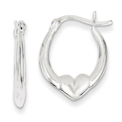 Heart Hoop Earrings Sterling Silver QE8332, MPN: QE8332, 883957480305