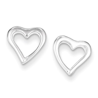 Heart Post Earrings Sterling Silver QE8698, MPN: QE8698, 883957537092